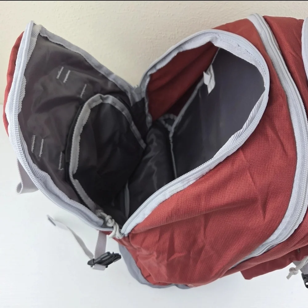 Kelty Red Gray Portable Pocket Picnic Table Backpack Hiking Camping Cooler‎ Bag